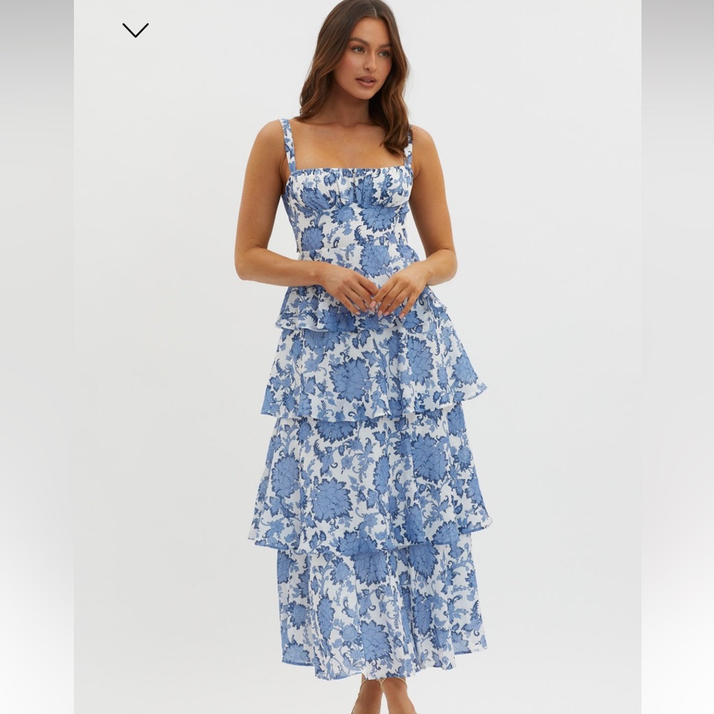 Floral blue dress